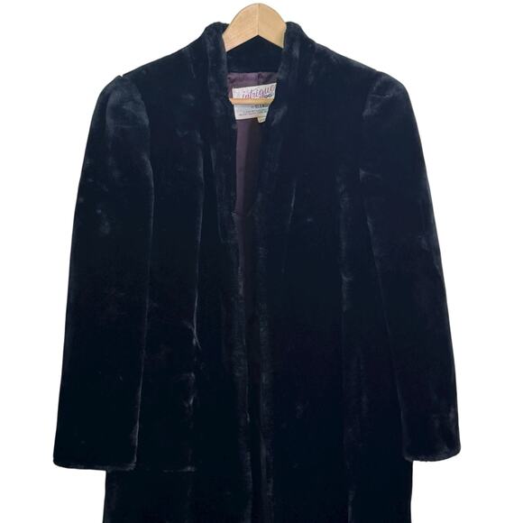 Vintage Union Made in USA 1960's Size 16 Intrigue Glenoit Black Faux Fur Coat - Picture 2 of 8